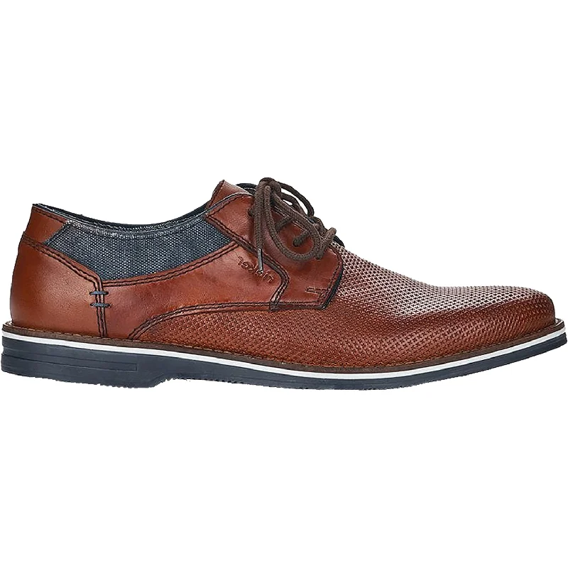 Fashion & Dress Shoes for small feet-Men's Rieker 12509-24 Dimitri 09 Kakao/Navy/Peanut Leather