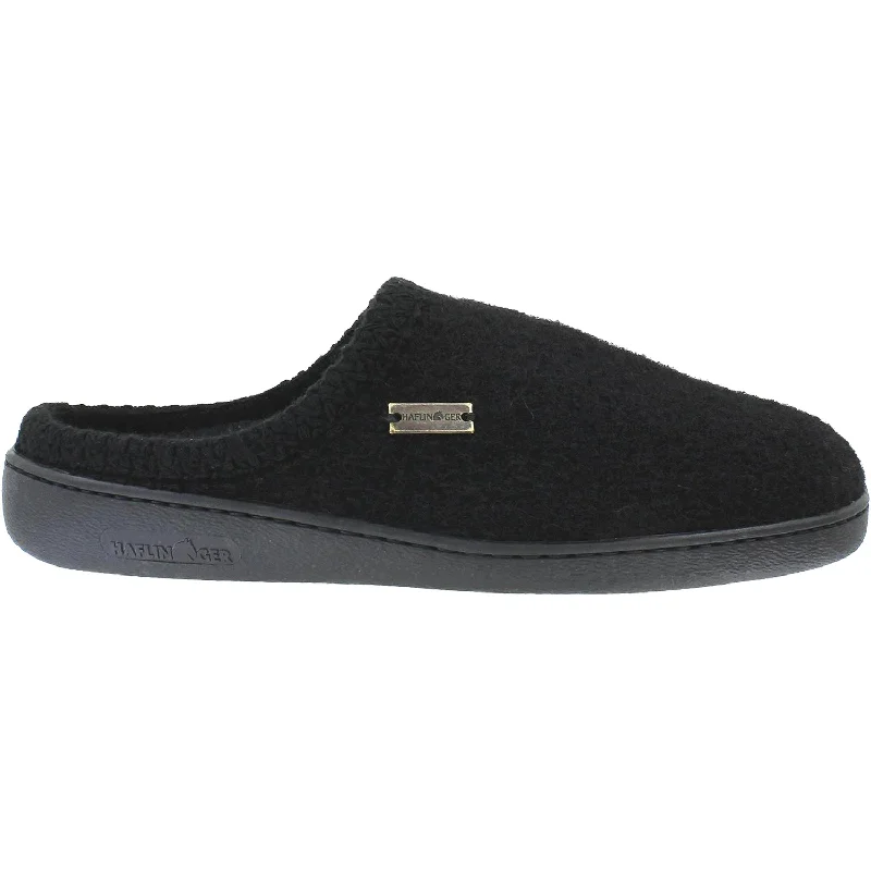 Slippers dark spreads-Unisex Haflinger AT Black Wool