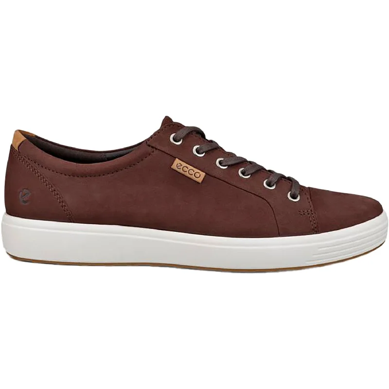 casual shoes with natural rubber soles-Men's Ecco Soft 7 Sneaker Chocolate Nubuck