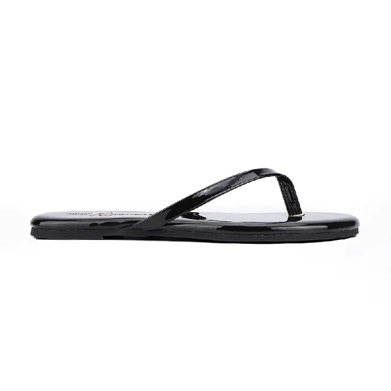 Sandals video reviews-Rivington Flip Flop in Black Patent