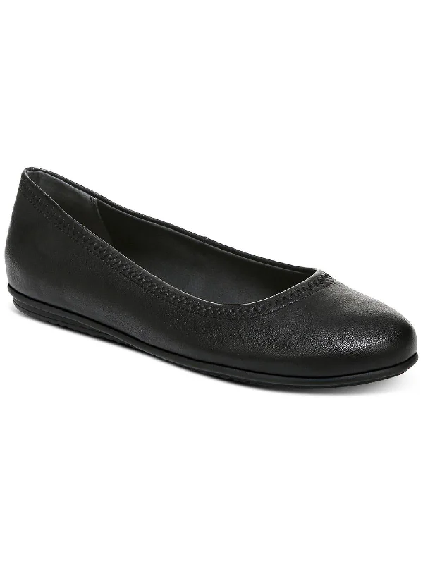 Flats shoes with stylish details-Sonia Womens Leather Round Toe Ballet Flats