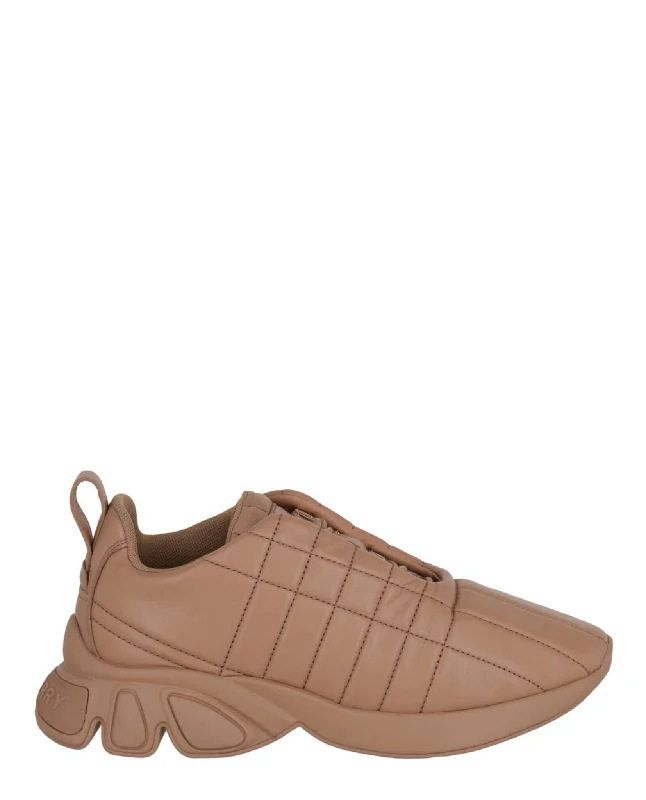 Shoes for track and field sports-Quilted Leather Sneakers