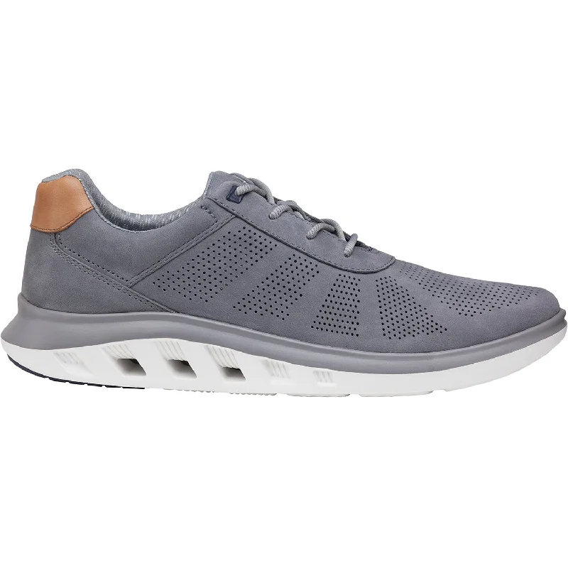 casual shoes for travel with supportive soles-Men's Johnston & Murphy Activate U-Throat Grey Nubuck