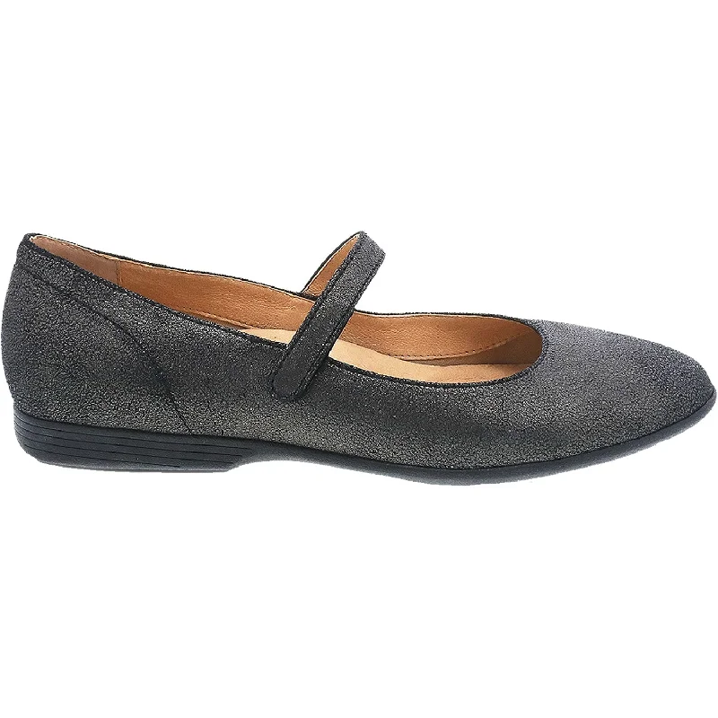 lightweight casual shoes for travel comfort-Women's Dansko Lilly Graphite Metallic Suede