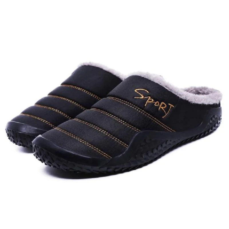 Slippers soap bubbles-Groovywish Fur Slippers For Men Warm Anti-slip Winter Shoes