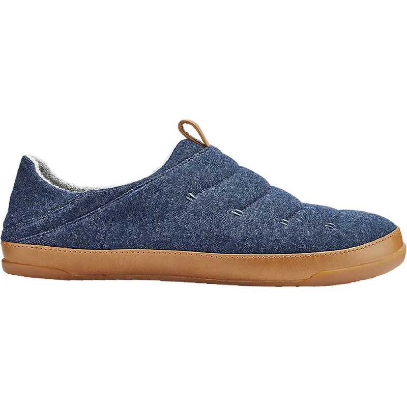 Slippers grass cuts-Men's OluKai Mahana Trench Blue Jersey Knit