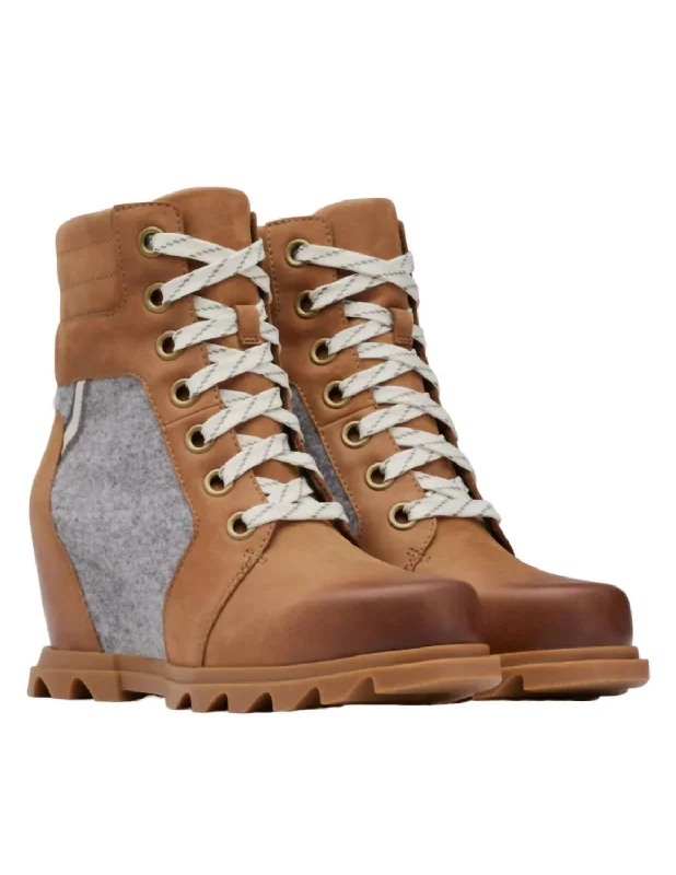 Comfortable lace-up snow boots for winter-Joan Of Arctic Wedge Iii Lexie Boots In Taffy, Gum Ii