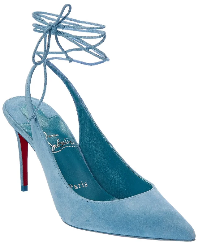 Christian Louboutin Lace-Up Kate 85 Suede Pump