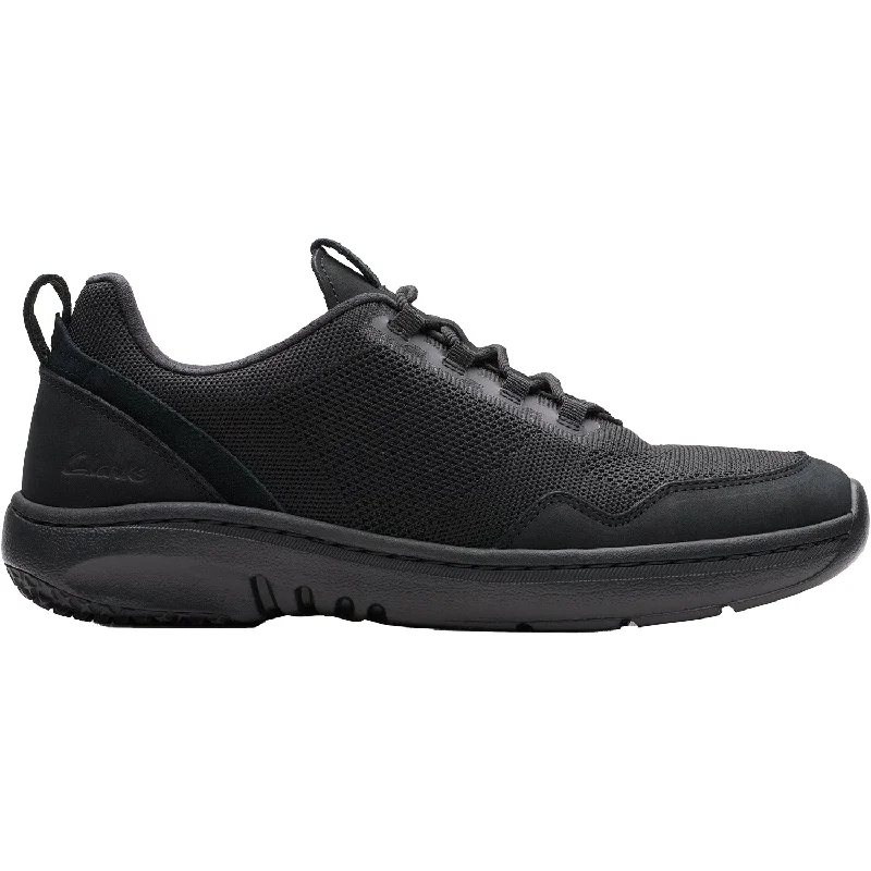 casual shoes for busy days-Men's Clarks Pro Knit SR Black Mesh