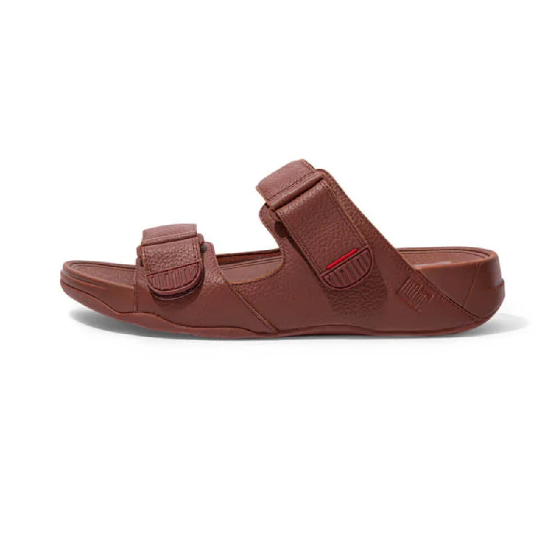 Sandals loyalty points-FitFlop Men's Gogh Moc Slide Sandals - Red Brown