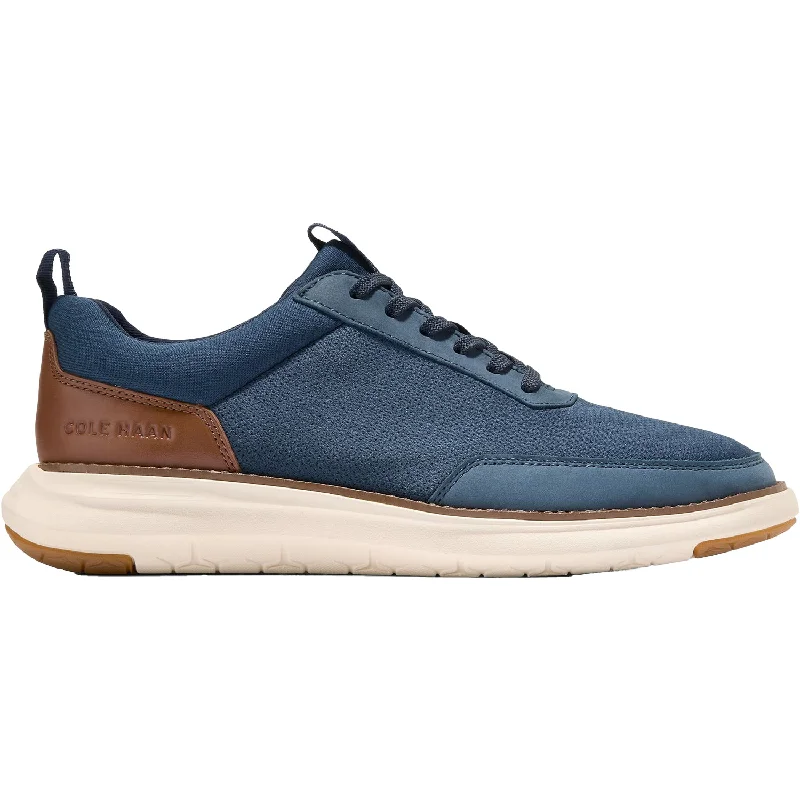 casual shoes for stylish weekend outings-Men's Cole Haan Grand Remix Sneaker Navy/British Tan Leather