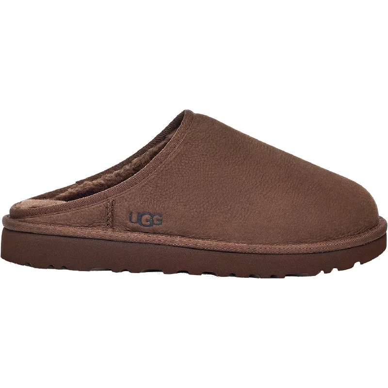 Slippers second counts-Men's UGG Classic Slip-On Burnt Cedar Nubuck