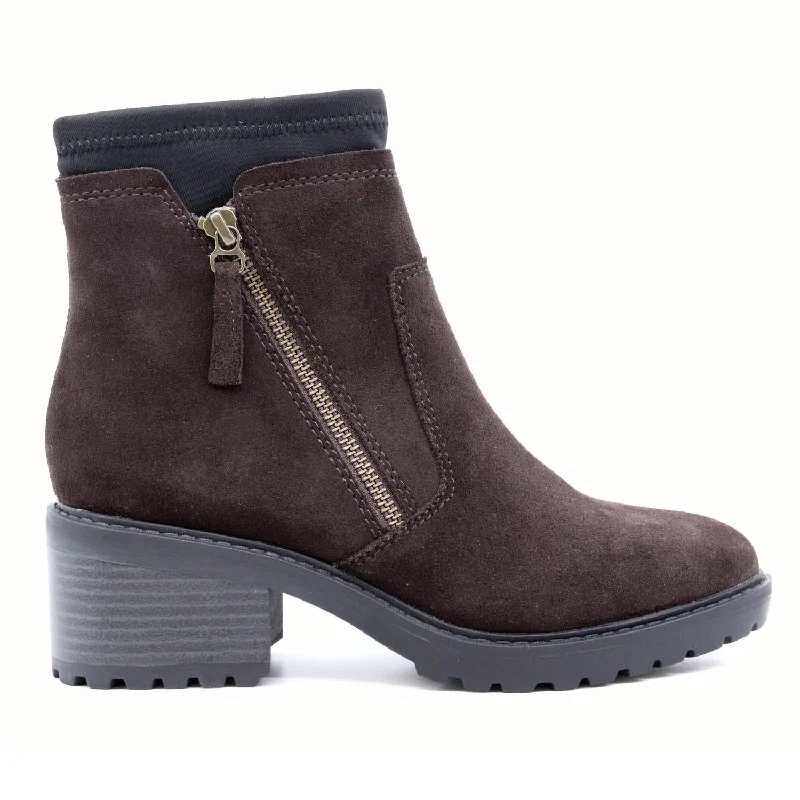 Warm leather snow boots women-Demi Boot In Cafe Suede