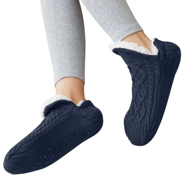 Slippers fruit bites-GRW Thermal Socks Ultra Warm Non-Slip Yarn Fur Indoor Slipper Socks