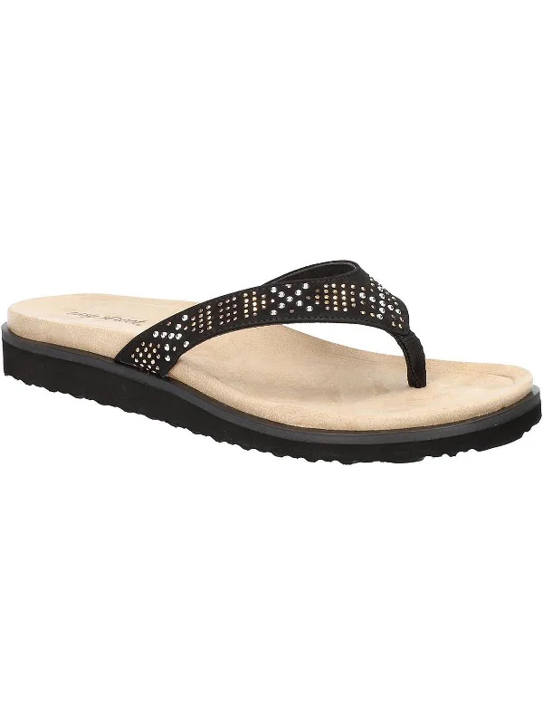 Sandals hashtag trends-Stevie Womens Padded Insole Open Toe Thong Sandals