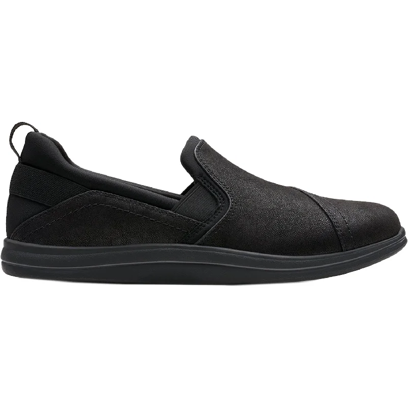 trendy casual shoes with cozy features-Women's Clarks CS Breeze Dawn Black Nubuck