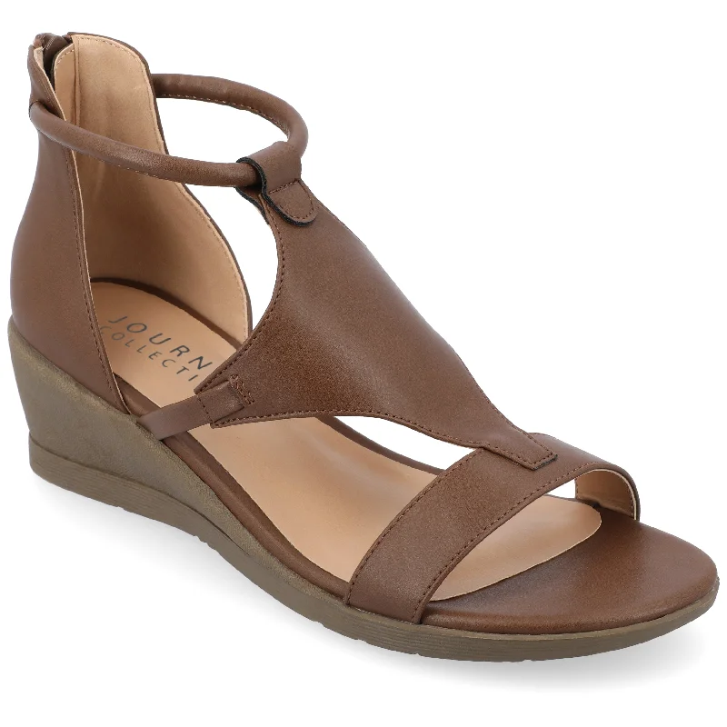 Sandals travel safety-Journee Collection Women's Trayle Sandal Wedge