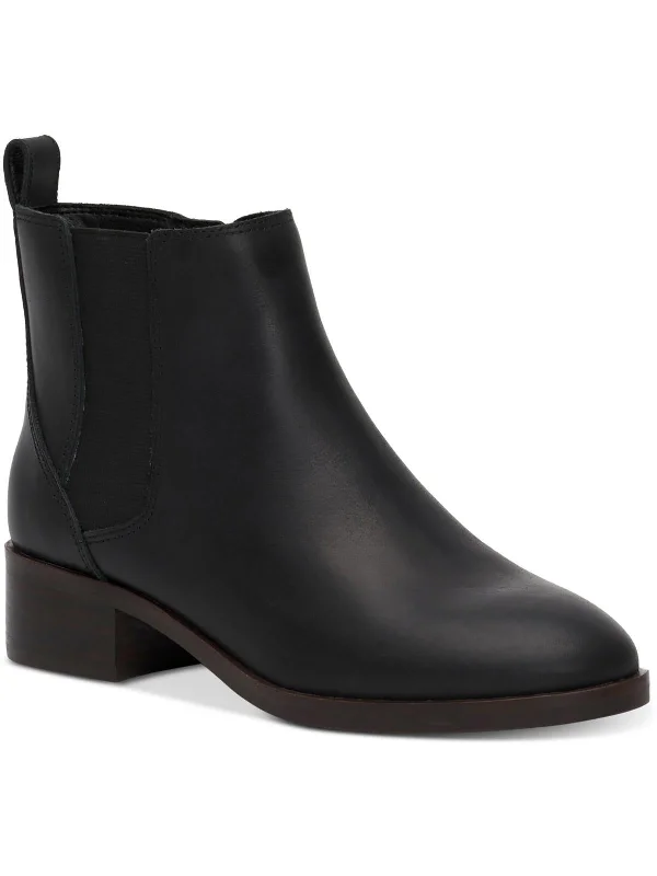 Leather snow boots women-Podina Womens Leather Pull On Chelsea Boots