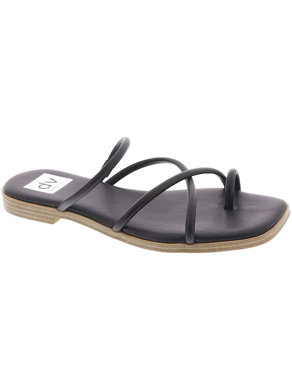 Sandals cultural centers-Milany Womens Faux Leather Slip-On Strappy Sandals