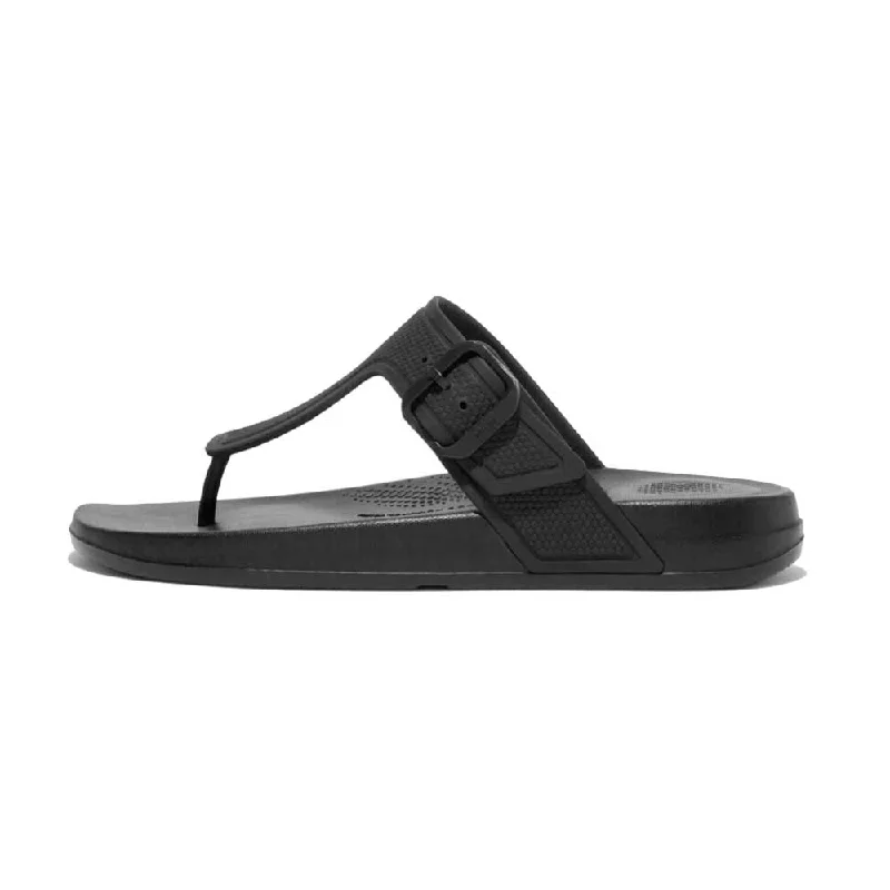 Sandals cooking classes-FitFlop Iqushion Adjustable Buckle Sandals - All Black