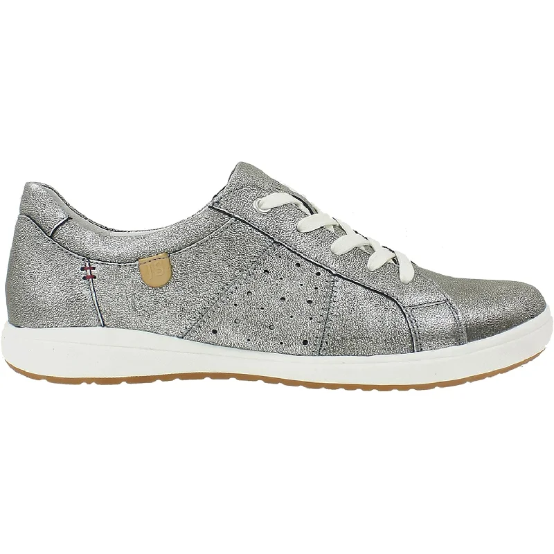 comfortable casual shoes for travel adventures-Women's Josef Seibel Caren 01 Platinum Leather