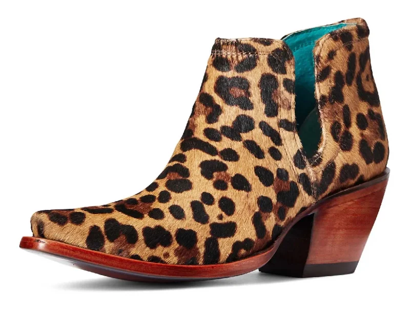 Stylish tall boots for winter hiking-Women's Dixon Calf Bootie In Leopard Hair On