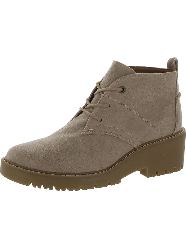 Casual boots for men-Daniella Womens Faux Suede Platform Chukka Boots