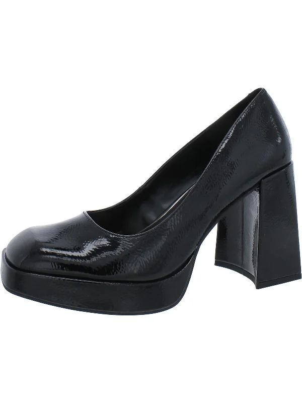 BRI PUMP Womens Slip On Block Heel Pumps