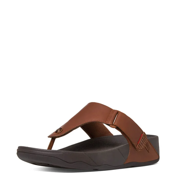 Sandals coffee shops-FitFlop Men's Trakk II Sandals - Dark Tan