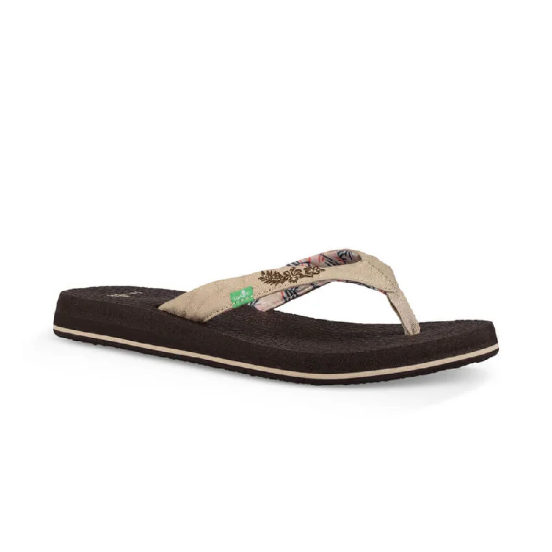 Sandals couple deals-Sanuk Womens Yoga Paradise 2 Sandals - Natural Paradise Palms