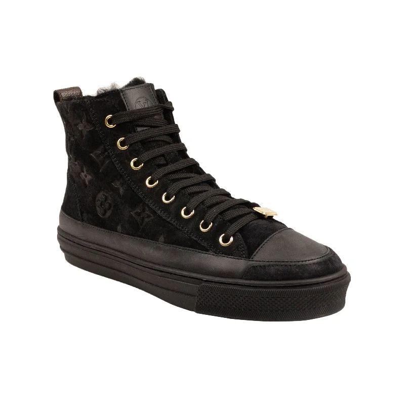 Shoes for warming up before athletic activities-Black Stellar Sneaker Boot