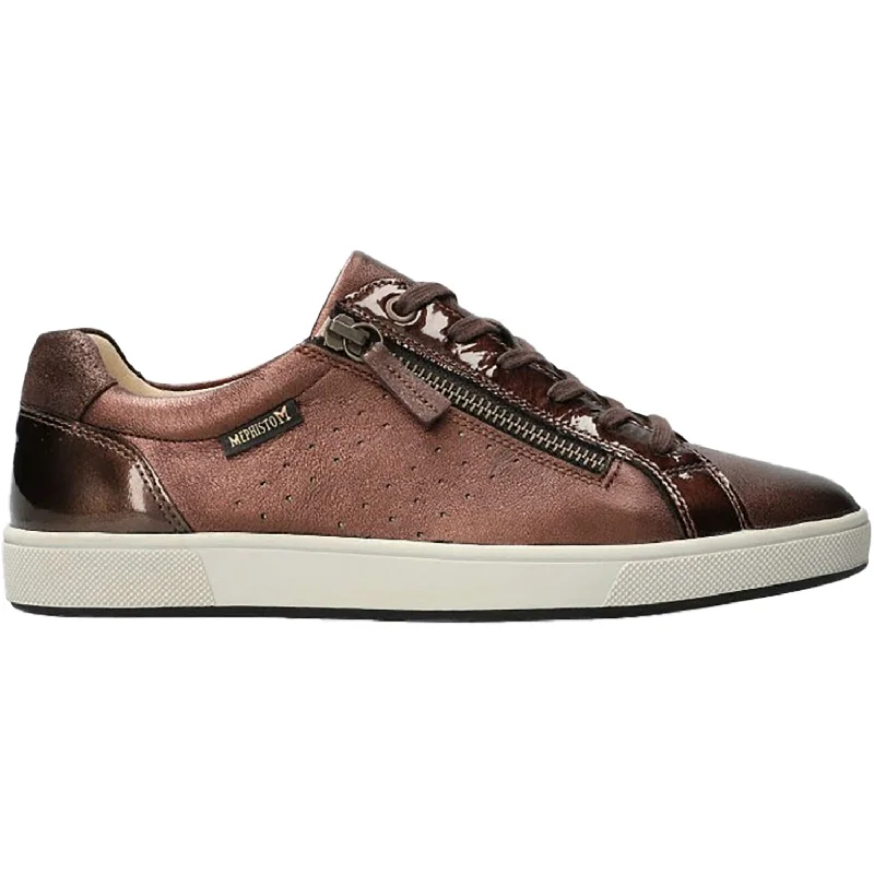 practical casual shoes for quick errands-Women's Mephisto Nikita 1 Bronze Charm Grained Leather