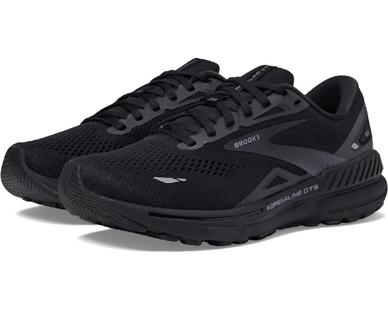 Shoes for improving fitness power-Women's Adrenaline Gts 23 Running Shoes ( B Width ) In All Black