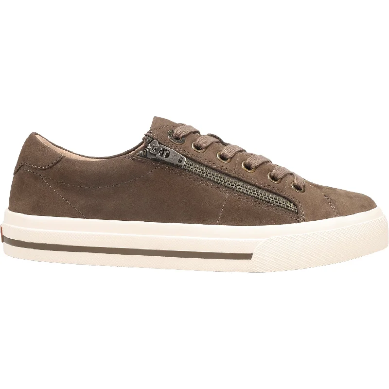 practical casual shoes for all-weather use-Women's Taos Z Soul Lux Dark Taupe Nubuck