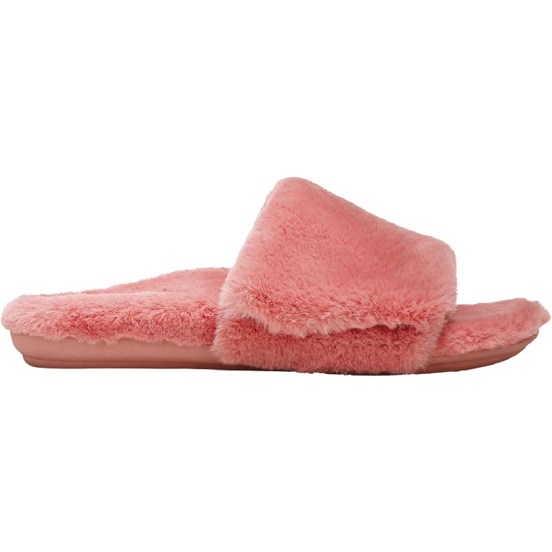 Slippers breath calms-Women's Vionic Dream Plush Terra Cotta Faux Fur