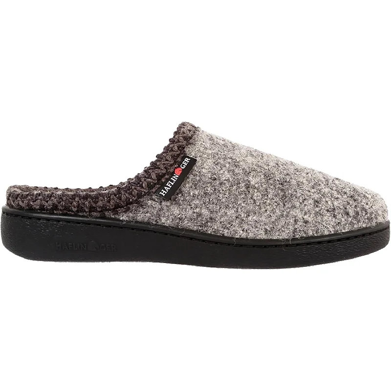 Slippers story ends-Unisex Haflinger AT Grey Speckle Boiled Wool