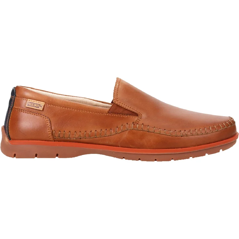 comfortable slip-on casual shoes for work-Men's Pikolinos Marbella M9A-3111 Brandy Leather