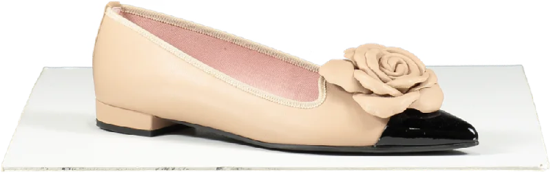 pretty ballerinas Beige Leather Rose Pumps UK 6.5 EU 39.5 👠