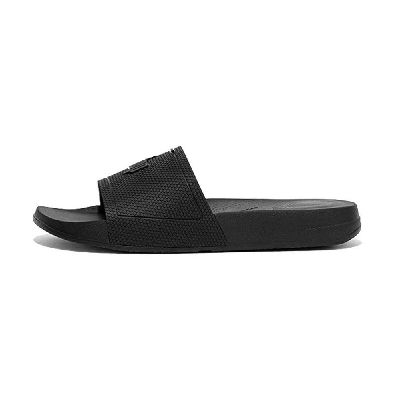 Sandals staff training-FitFlop Iqushion House Slide Sandals - All Black