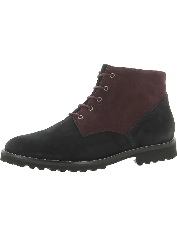 black/wine suede