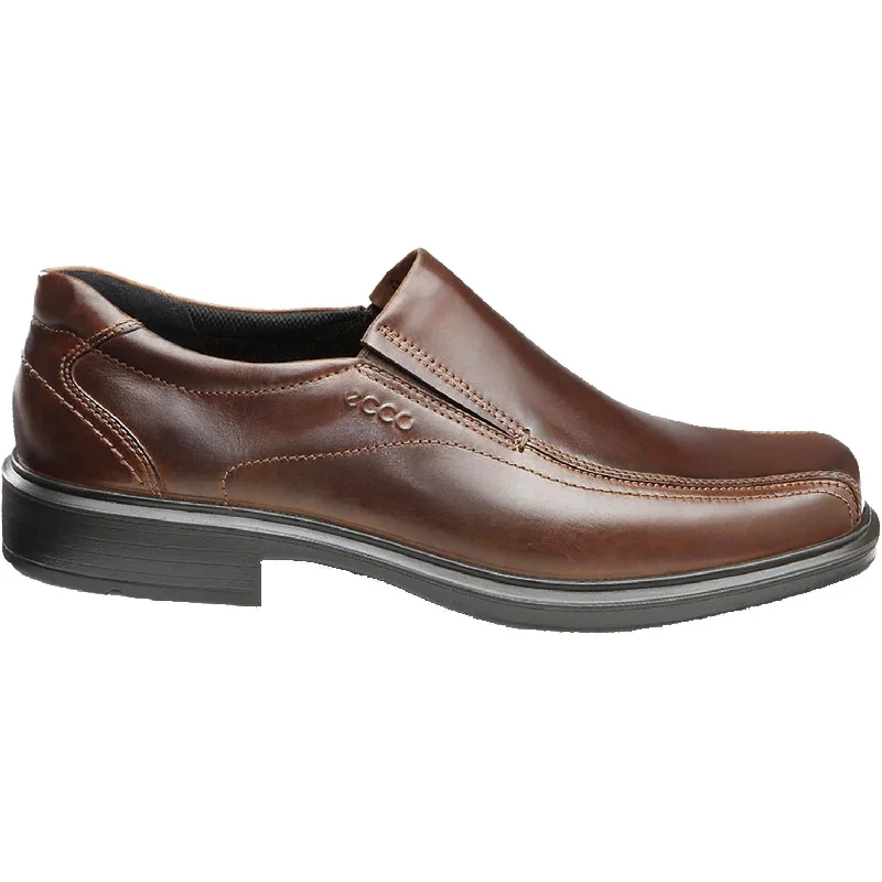 Fashion & Dress Shoes with polka dots-Men's Ecco Helsinki Bike Toe Slip-On Cocoa Brown Leather