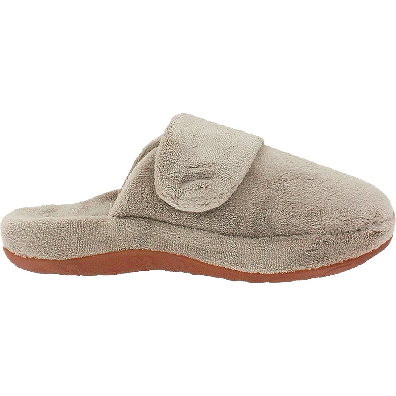 Slippers task waits-Women's Aetrex Mandy Coffee Terrycloth