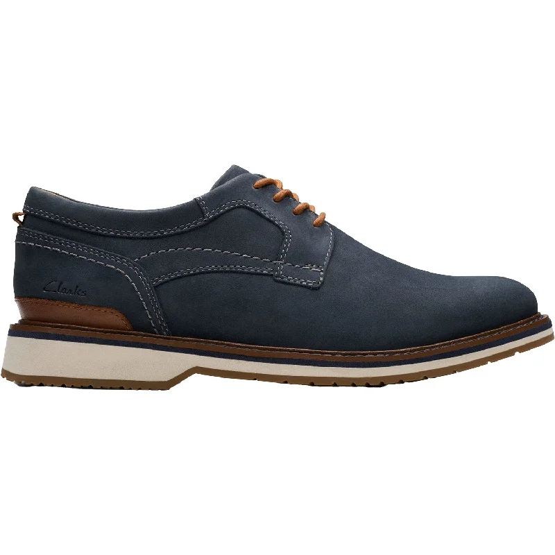 Fashion & Dress Shoes with slip-resistant soles-Men's Clarks Monahan Plain Navy Nubuck