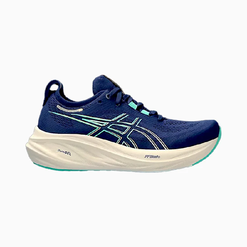 Women's Gel-Nimbus 26 Wide D (Blue Expanse/Aurora Green)