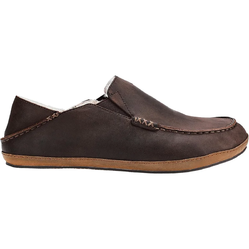 Slippers lamp warms-Men's OluKai Moloa Slipper Dark Wood Nubuck