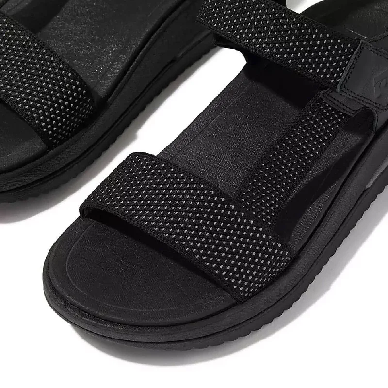 Sandals special events-FitFlop Surff Two-Tone Webbing/Leather Back-Strap Sandals - Black