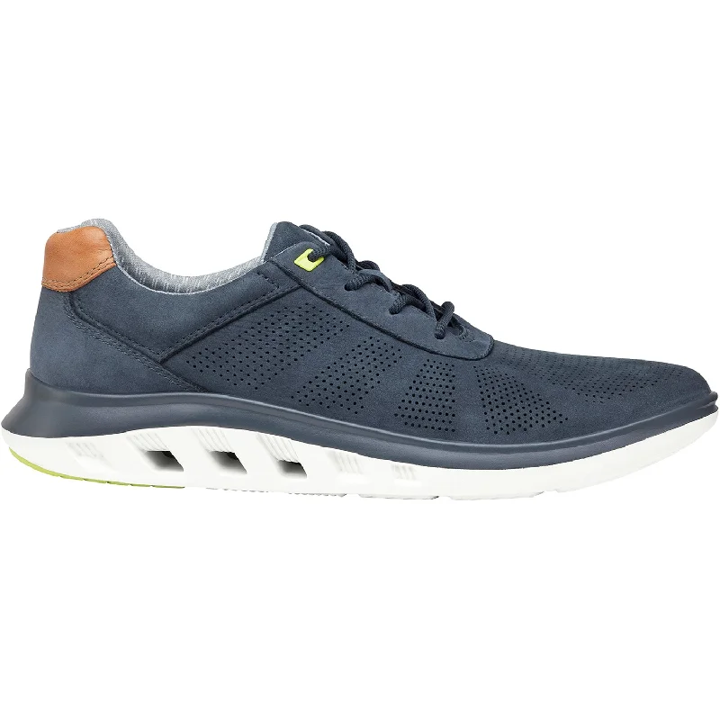 trendy casual shoes with cushioned insoles-Men's Johnston & Murphy Activate U-Throat Navy Nubuck