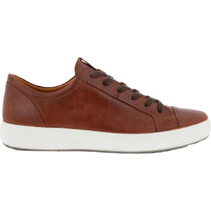 casual shoes with extra cushion for all-day wear-Men's Ecco Soft 7 City Sneaker Cognac Leather