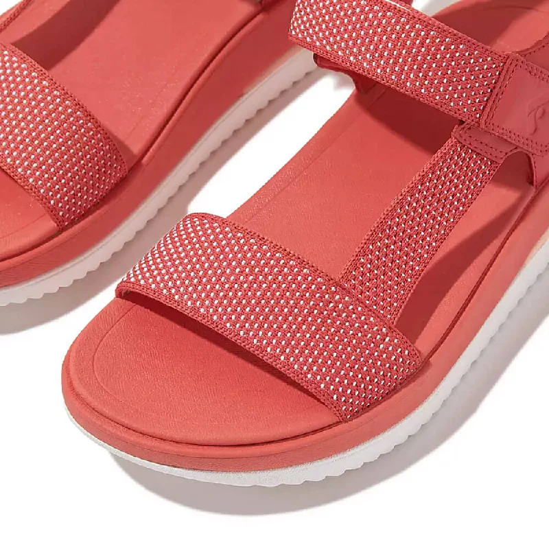 Sandals group bookings-FitFlop Surff Two-Tone Webbing/Leather Back-Strap Sandals - Rosy Coral