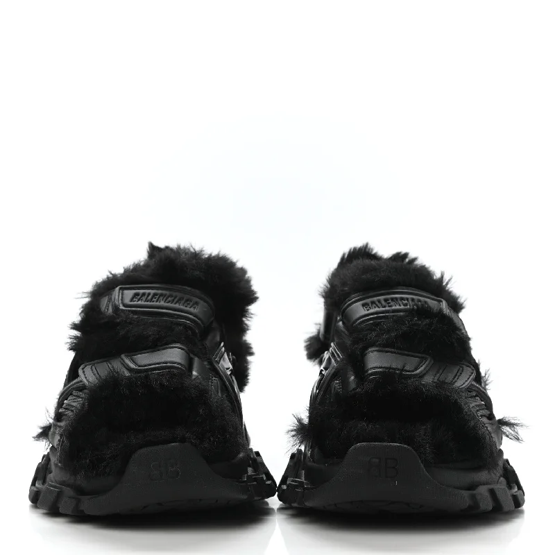 Sandals promo codes-Balenciaga Faux Fur Rubber Mesh Track Sandals 'black'